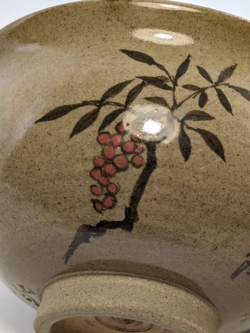 Amazon.co.jp: 宮川陽仙 虫明焼 藤絵茶盌 抹茶碗 抹茶茶碗 茶道具 茶器